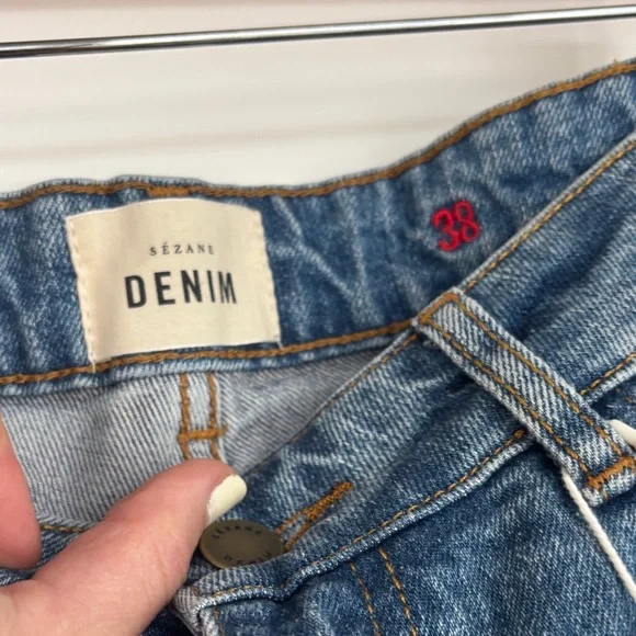 NWT! Sezane L’Iconique Droit Trousers in Denim Size 38/6 - Picture 9 of 10